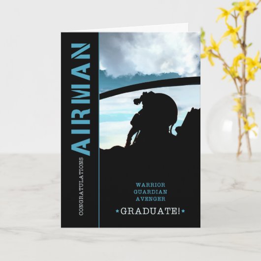 Basic Training Afstuderen Gefeliciteerd Airman Kaart (Gele Bloem)