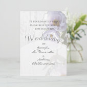 Basic Tree Peony Wedding Invitation Wit Kaart (Staand voorkant)