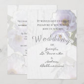 Basic Tree Peony Wedding Invitation Wit Kaart (Voorkant / Achterkant)