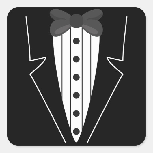 Basic Tuxedo Dinner Party Suite Vierkante Sticker (Voorkant)
