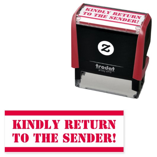 Basic "VRIENDELIJK TERUG NAAR DE AFZENDER!" Rubber Zelfinktende Stempel (In situ)
