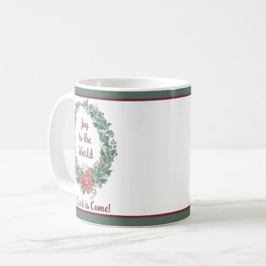 Basic-waterverf met aangepaste kerstfeestdag koffiemok (Voorkant links)