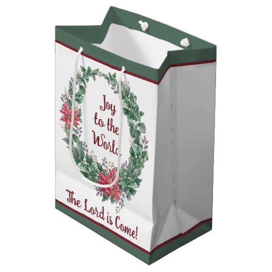 Basic-waterverf met aangepaste kerstfeestdag medium cadeauzakje (Voorkant Gekanteld)