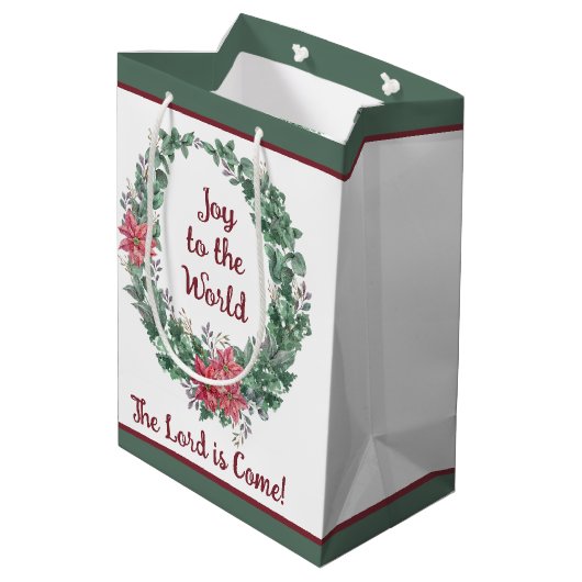 Basic-waterverf met aangepaste kerstfeestdag medium cadeauzakje (Achterkant Gekanteld)