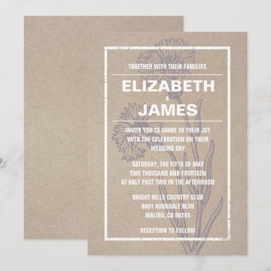 Basic Wedding-uitnodigingen Kaart (Voorkant / Achterkant)
