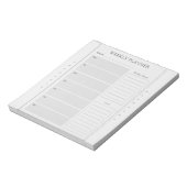 Basic Weekly Planner Naam Grijs Notitieblok (Linkerzijde)
