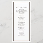 Basic White en Brown Wedding Programme Programmakaart (Achterkant)