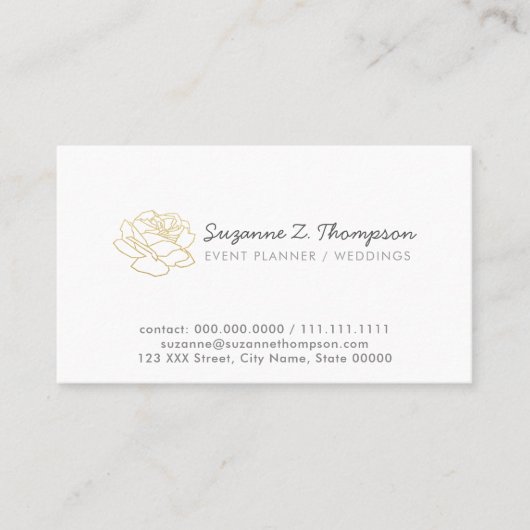 Basic White event planner (bruiloften) professiona Visitekaartje (Voorkant)