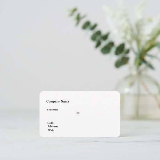 Basic White Sjabloon Visitekaartje (Staand voorkant)