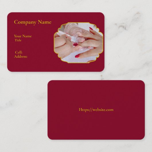 Basic white Sjabloon Visitekaartje NAIL SALON (Voorkant / Achterkant)