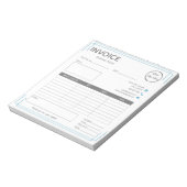 Basic wit blauw met logo klein bedrijf factuur notitieblok (Linkerzijde)