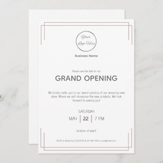 Basic Wit Bruin Veelzijdig Zakelijk Event Kaart (Voorkant / Achterkant)