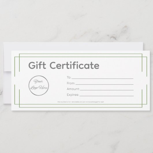 Basic Wit Groen logo Zakelijk Cadeaubon (Achterkant)