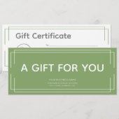 Basic Wit Groen logo Zakelijk Cadeaubon (Voorkant / Achterkant)