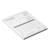 Basic wit groen met logo-factuur voor kleine bedri notitieblok (Schuin)