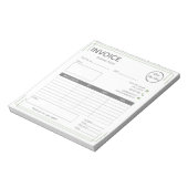 Basic wit groen met logo-factuur voor kleine bedri notitieblok (Linkerzijde)