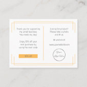 Basic wit sinaasappel logo business bedankje visitekaartje (Achterkant)