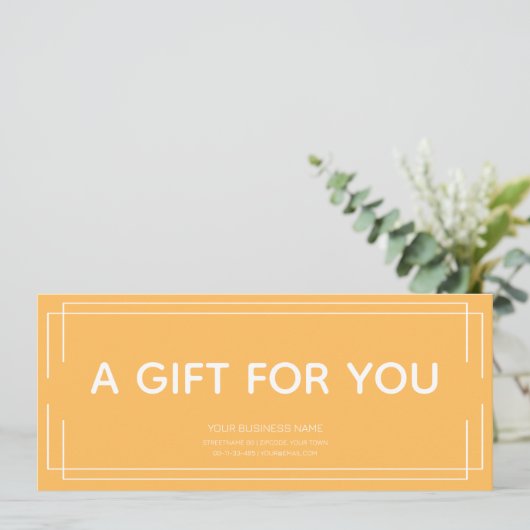 Basic Wit sinaasappel logo Business Cadeaubon (Staand voorkant)