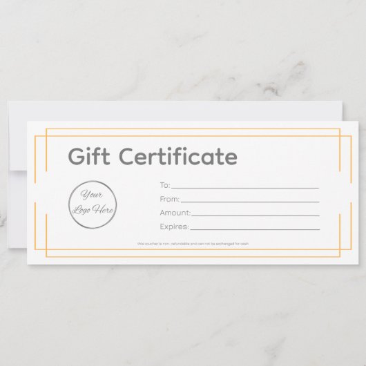 Basic Wit sinaasappel logo Business Cadeaubon (Achterkant)