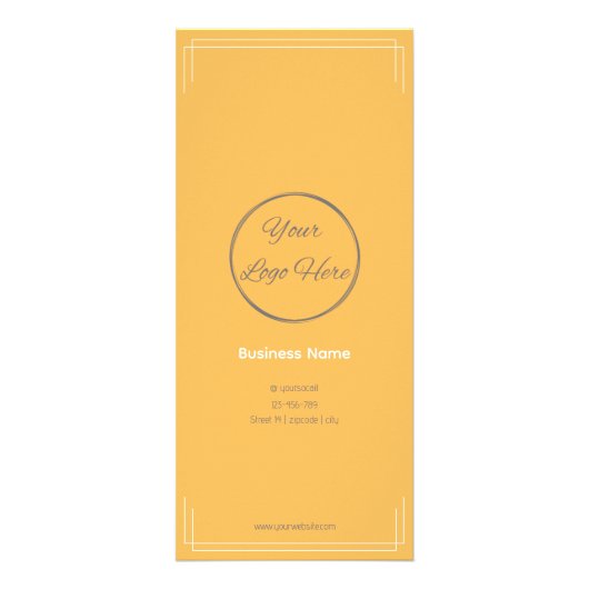 Basic wit sinaasappel uw logo business prijslijst reclamekaart (Voorkant)