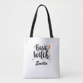 Basic Witch Custom Naam Halloween Canvas tas (Voorkant)