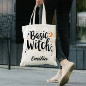 Basic Witch Custom Naam Halloween Canvas tas