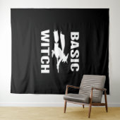 Basic Witch grappig Halloween gezegde vrouwen Wandkleed (In Situ (horizontaal))