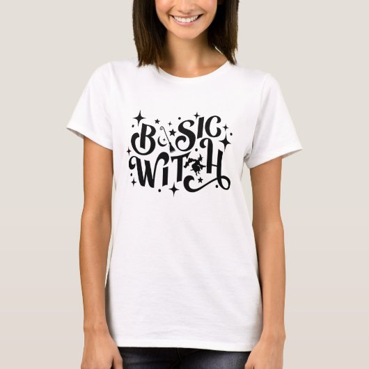 Basic Witch grappig Moderne Vrouwen Halloween T-shirt (Voorkant)