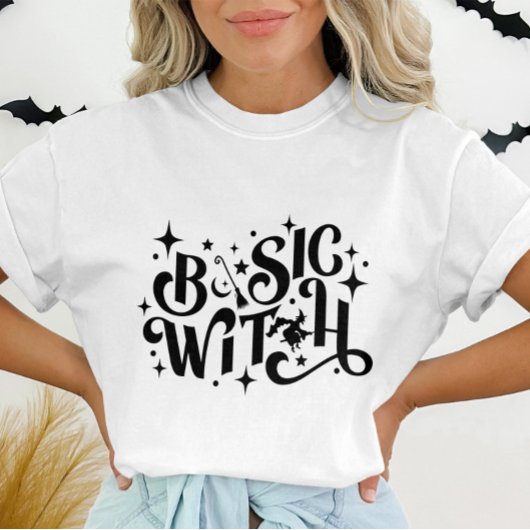 Basic Witch grappig Moderne Vrouwen Halloween T-shirt