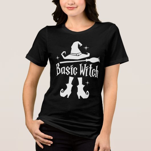 Basic Witch Halloween Tri-Blend Shirt (Voorkant)