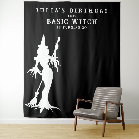 Basic Witch Halloween Verjaardagsfeestje Achtergro Wandkleed (In situ)