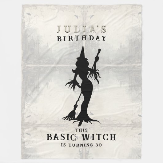 Basic Witch Halloween Verjaardagsfeestje Welkomstb Fleece Deken (Voorkant)