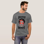 Basic Witch Melanin Sugar Skull Funny Halloween Co T-shirt (Voorkant volledig)