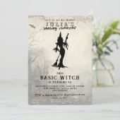 Basic Witch Modern Grappig Halloween Verjaardagsfe Kaart (Staand voorkant)