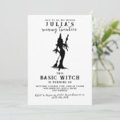 Basic Witch Modern Grappig Halloween Verjaardagsfe Kaart (Staand voorkant)