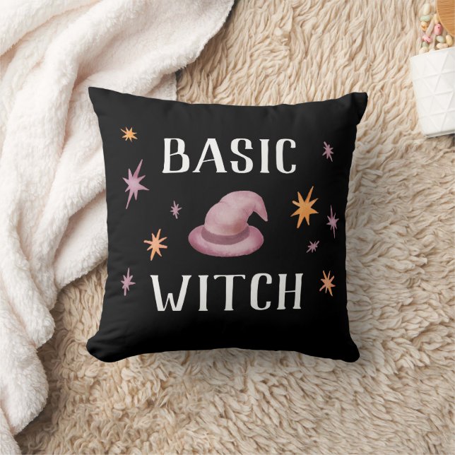 Basic Witch Modern Grappig Halloween Zwart Kussen (Deken)