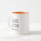 Basic Witch Modern Halloween Tweekleurige Koffiemok (Voorkant links)