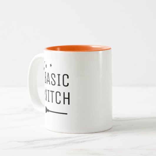 Basic Witch Modern Halloween Tweekleurige Koffiemok (Voorkant links)