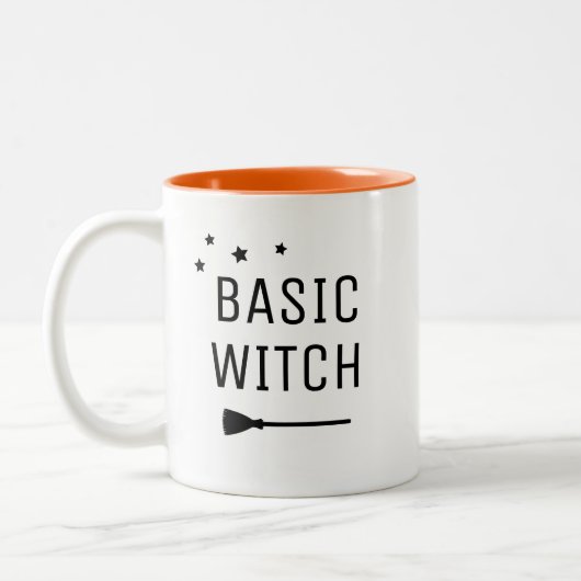 Basic Witch Modern Halloween Tweekleurige Koffiemok (Links)