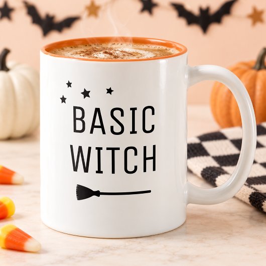 Basic Witch Modern Halloween Tweekleurige Koffiemok
