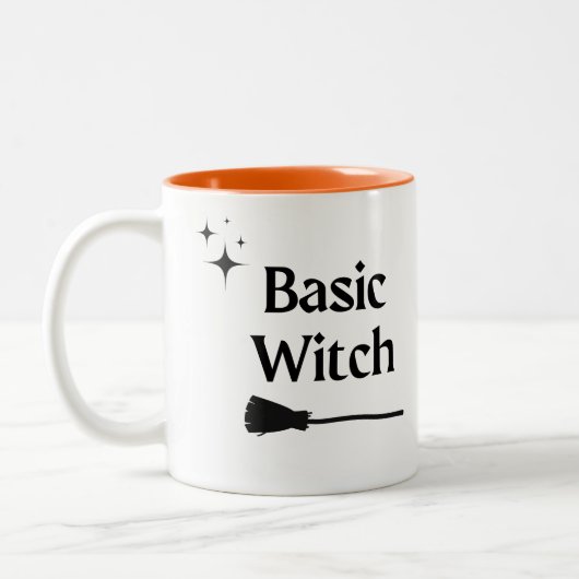 Basic Witch Modern Halloween Two-Tone Coffee Mok (Links)