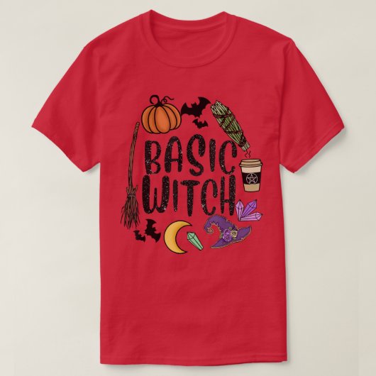 Basic Witch Pet Witches Pumpkin Moon Witchcraft Ha T-shirt (Design voorkant)