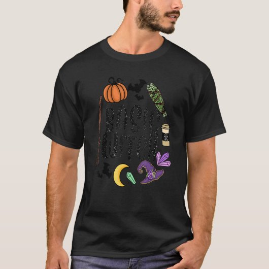 Basic Witch Pet Witches Pumpkin Moon Witchcraft Ha T-shirt (Voorkant)