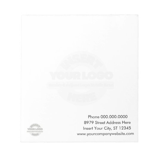Basic with Business Logo in Background Notepad Notitieblok (Voorkant)