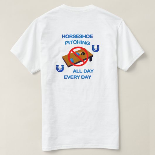 Basic Witte All Day HorseShoes T-shirt (Design achterkant)