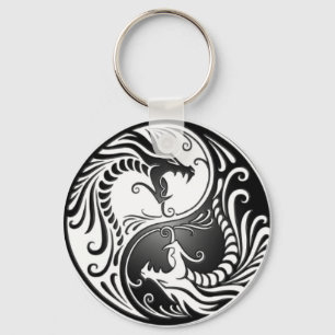 Basic Yin Yang Button Sleutelhanger