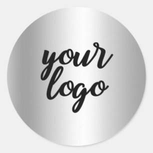 Basic zilver Metallic glans zilver Ronde Sticker