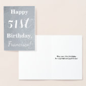 Basic zilveren folie "Happy 51st Birthday" + Naam Folie Kaarten (Display)
