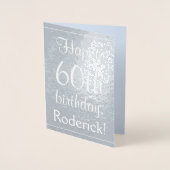 Basic Zilverfolie 60ste Verjaardag Wenskaart Folie Kaarten (Voorkant)