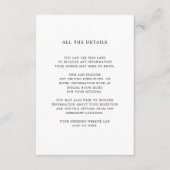 Basic Zwart-wit | Details bruiloft gast Informatiekaartje (Voorkant)